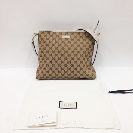  GUCCI グッチ GGキャンバス ショルダーバッグ 388924 ベージュ x ホワイト