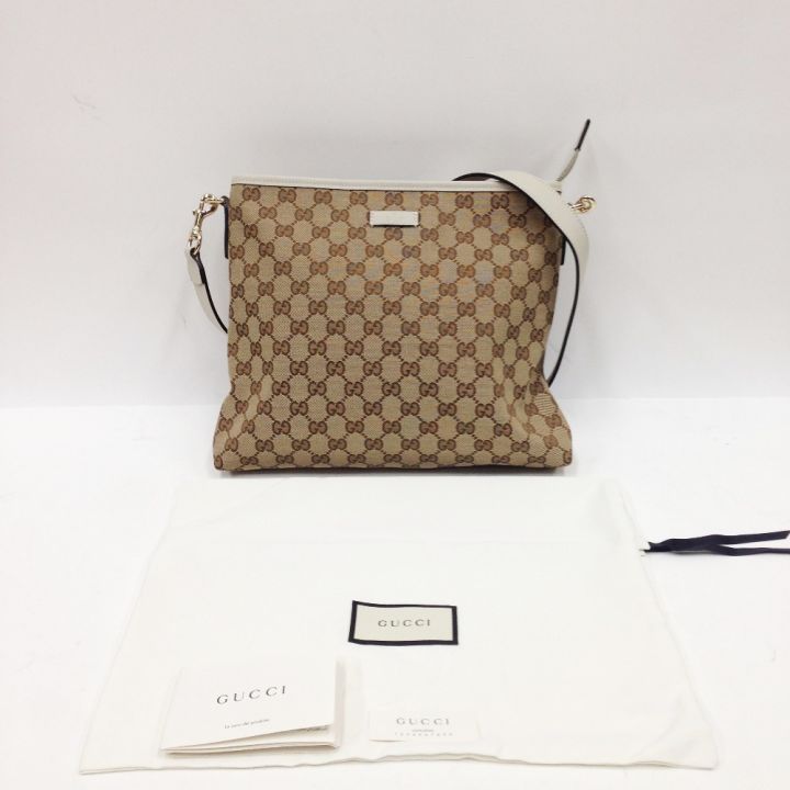 GUCCI グッチ GGキャンバス ショルダーバッグ 388924 ベージュ x 