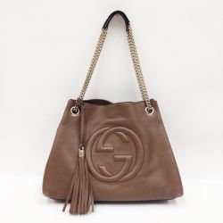 〇〇 GUCCI グッチ ソーホーインターロッキングG チェーンショルダー 308982 ブラウン 現状渡し Cランク
