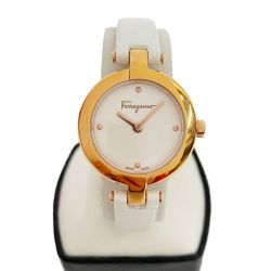 〇〇 Salvatore Ferragamo サルヴァトーレフェラガモ レディース 腕時計 FAT030017 ホワイト x ゴールド Bランク