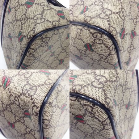  GUCCI グッチ GG ハートプリント ボストンバッグ 193603 ベージュ x ブラウン
