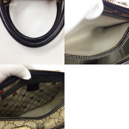  GUCCI グッチ GG ハートプリント ボストンバッグ 193603 ベージュ x ブラウン