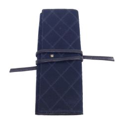 〇〇 CHANEL シャネル マトラッセ キャンバス アクセサリーケース ブラック Bランク