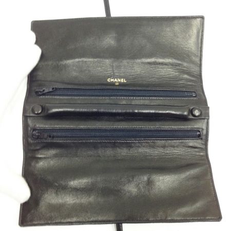  CHANEL シャネル マトラッセ キャンバス アクセサリーケース ブラック