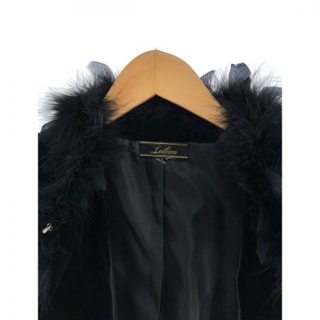  Leilian レリアン レディース ジャケット 衿ファー付き サイズ9 ブラック