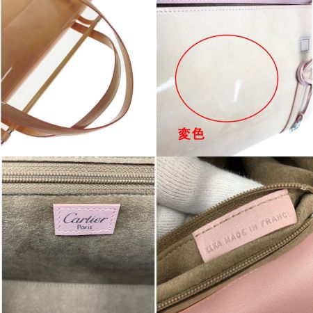  Cartier カルティエ カボション ハンドバッグ エナメル ベージュ 現状渡し