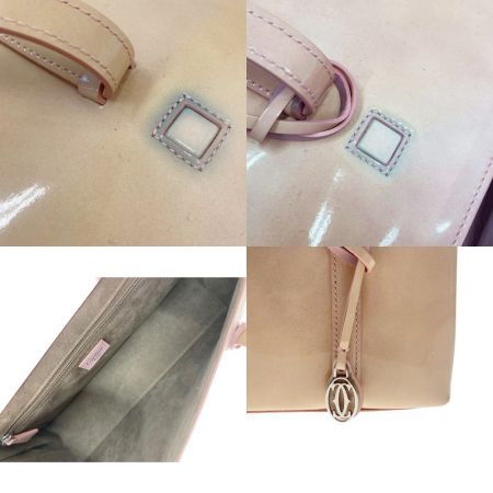  Cartier カルティエ カボション ハンドバッグ エナメル ベージュ 現状渡し