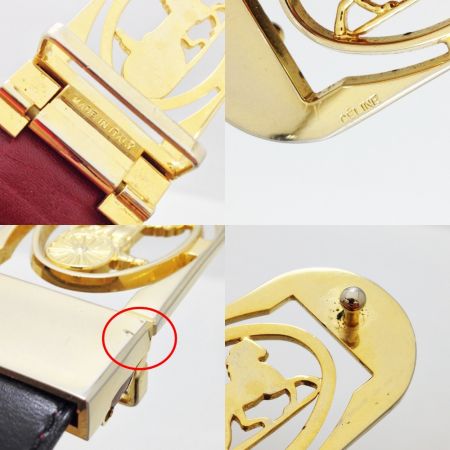  CELINE セリーヌ ゴールド金具　馬車　バックル　ベルト　82ｃｍ  ブラック ヴィンテージ
