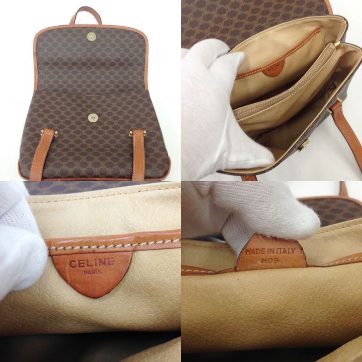 CELINE セリーヌ マカダム ハンドバッグ M09 ブラウン ヴィンテージ