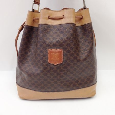 【中古】 CELINE セリーヌ マカダム柄 巾着ショルダー ショルダー