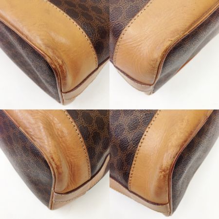  CELINE セリーヌ マカダム柄 巾着ショルダー ショルダーバッグ ポーチ欠品 ブラウン