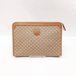 〇〇 CELINE セリーヌ マカダム柄 セカンドバッグ クラッチバッグ M08 ベージュ Bランク