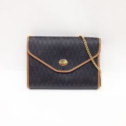 〇〇 Christian Dior クリスチャンディオール ハニカム柄 チェーンショルダー ブラック Aランク