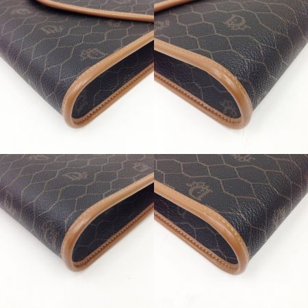  Christian Dior クリスチャンディオール ハニカム柄 チェーンショルダー ブラック