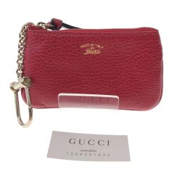 〇〇 GUCCI グッチ 財布 小銭入れ　レザー スウィング キーリング コインケース 368879 レッド Bランク