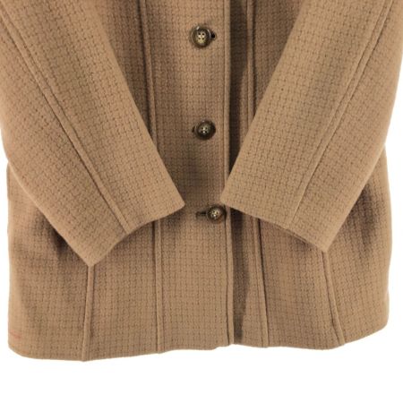  里麻 レディース コート サイズ11R 衿ファー付き ベージュ