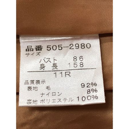  里麻 レディース コート サイズ11R 衿ファー付き ベージュ