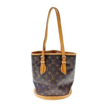  LOUIS VUITTON ルイヴィトン モノグラム プチ バケット トートバッグ ポーチ欠品 M42238 ブラウン x ベージュ 現状渡し