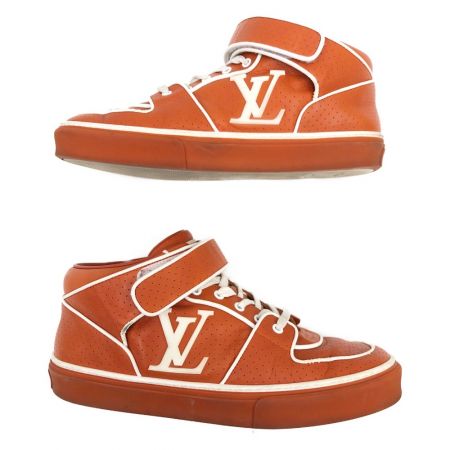  LOUIS VUITTON ルイヴィトン スニーカー ハイカット 表記サイズ 7 オレンジ