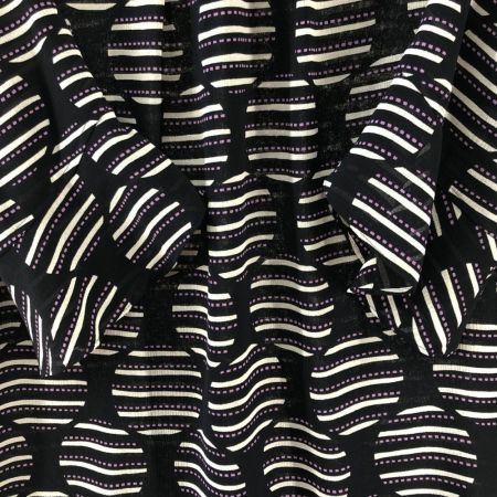  Leilian レリアン レディース シフォンチュニック サークルストライプ柄 サイズ9 ネイビー