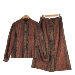 〇〇 Leilian レリアン レディース セットアップ ペイズリー柄 サイズ9 ブラウン Bランク