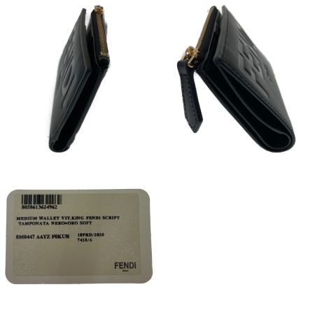  FENDI フェンディ 2つ折り財布  レザー 8M0447 AAYZ FOKUR ブラック
