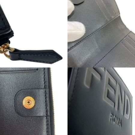  FENDI フェンディ 2つ折り財布  レザー 8M0447 AAYZ FOKUR ブラック