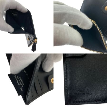  FENDI フェンディ 2つ折り財布  レザー 8M0447 AAYZ FOKUR ブラック