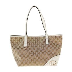 〇〇 GUCCI グッチ GGキャンバス トートバッグ ハンドバッグ 169946 ホワイト x ベージュ Cランク