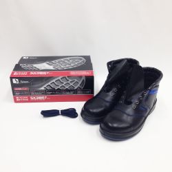 〇〇 simon シモン 安全靴 編上靴  SL22-BL ブラック x ブルー Aランク