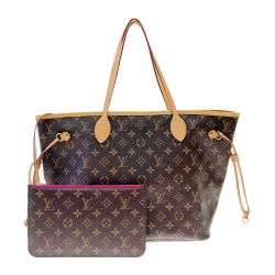 〇〇 LOUIS VUITTON ルイヴィトン モノグラム ネヴァーフル MM トートバッグ M41178 ブラウン×ピンク x ピンク Aランク