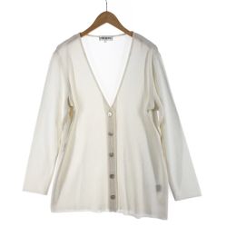〇〇 Yves Saint Laurent イブサンローラン レディース カーディガン サイズL ホワイト Bランク