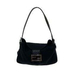 〇〇 FENDI フェンディ マンマバケット コットンジャージ ワンショルダー  ブラック Bランク