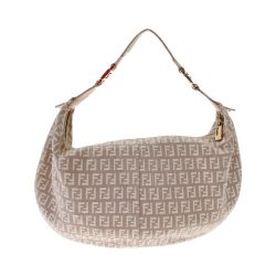 〇〇 FENDI フェンディ ズッカ  ワンショルダー ハンドバッグ キャンバス ベージュ 現状渡し Cランク