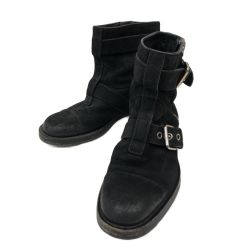 〇〇 GUCCI グッチ 靴 ブーツ バイカーブーツ 9 1/2 368430 ブラック Cランク