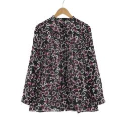 〇〇 Leilian レリアン レディース シャツ ブラウス 花柄 サイズ9 パープル Bランク