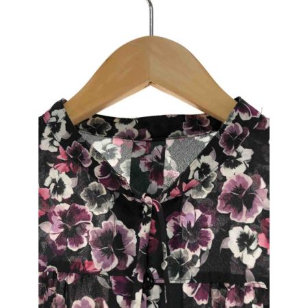  Leilian レリアン レディース シャツ ブラウス 花柄 サイズ9 パープル