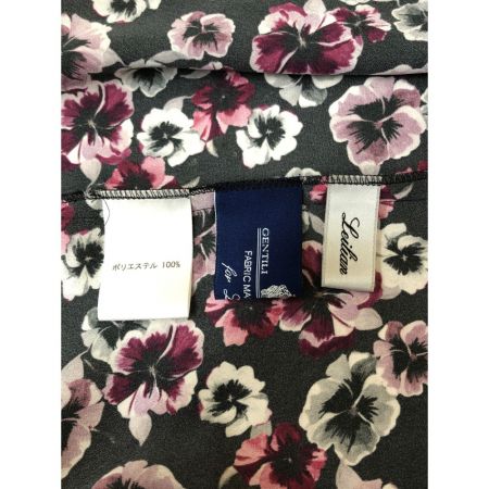  Leilian レリアン レディース シャツ ブラウス 花柄 サイズ9 パープル