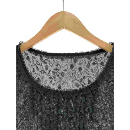  Leilian レリアン レディース カットソー 半袖カットソー レース フリル サイズ13+ ディープグリーン