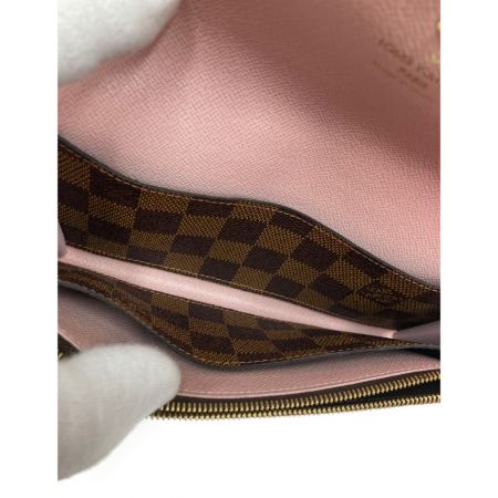 LOUIS VUITTON ルイヴィトン ダミエ ポルトフォイユ エミリー 長財布 N60214 ブラウン×ピンク x ピンク