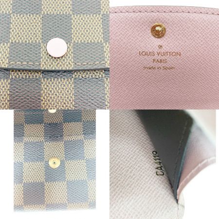  LOUIS VUITTON ルイヴィトン ダミエ ポルトフォイユ エミリー 長財布 N60214 ブラウン×ピンク x ピンク