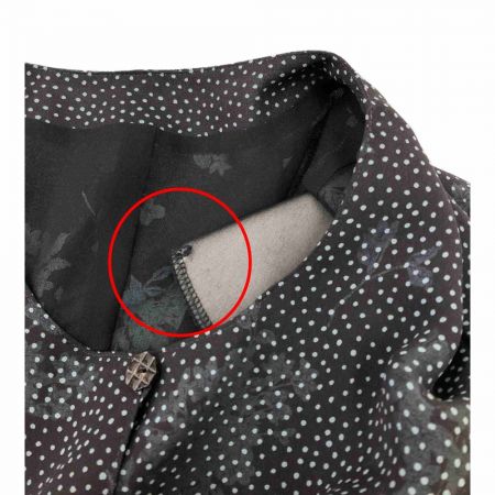  Leilian レリアン レディース ワンピース ドット柄×花柄 半袖 サイズ9 ブラック