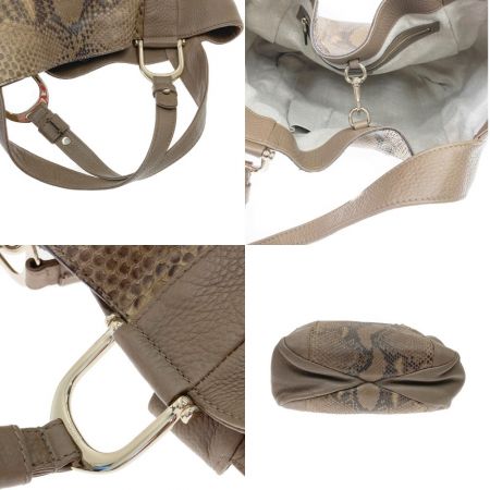  GUCCI グッチ グリニッジ GREENWICH  パイソン トートバック 257051 ブラウン