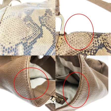  GUCCI グッチ グリニッジ GREENWICH  パイソン トートバック 257051 ブラウン