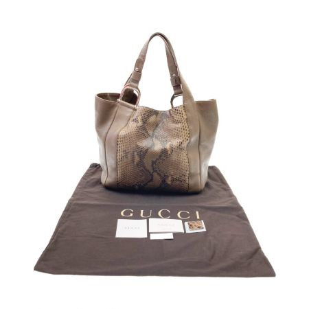  GUCCI グッチ グリニッジ GREENWICH  パイソン トートバック 257051 ブラウン