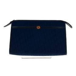 〇〇 Christian Dior クリスチャンディオール トロッター ヴィンテージ クラッチバッグ セカンドバッグ ネイビー 現状渡し Cランク