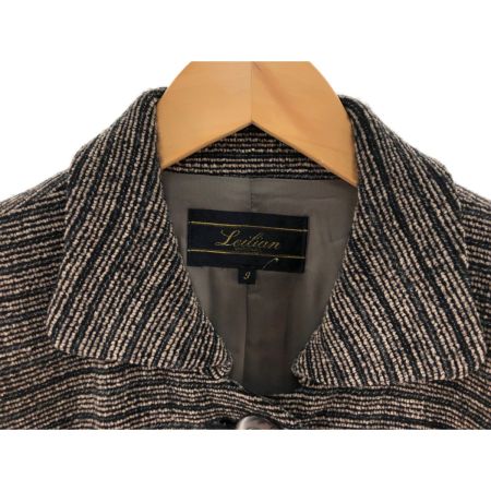  Leilian レリアン レディース コート サイズ9 ブラック×ベージュ
