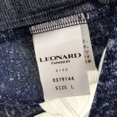 【中古】 LEONARD レオナール 半袖カットソー ホワイト花柄 L