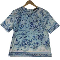 〇〇 LEONARD レオナール レディース カットソー 半袖カットソー サイズ42 スカイブルー Sランク