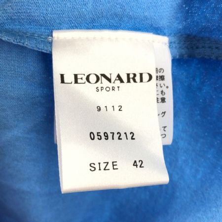  LEONARD レオナール レディース　ジャケット ロングジャケット　ポケット柄 ノースリーブ　42 スカイブルー